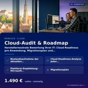 Cloud-Audit & Roadmap — Herstellerneutrale Bewertung Ihrer IT: Cloud-Readiness pro Anwendung, Migrationsplan und… von Newmountains.IT aus Landshut