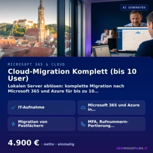Cloud-Migration Komplett (bis 10 User) — Lokalen Server ablösen: komplette Migration nach Microsoft 365 und Azure für bis zu 10… von Newmountains.IT aus Landshut