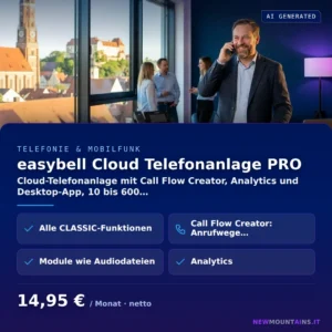 easybell Cloud Telefonanlage PRO — Cloud-Telefonanlage mit Call Flow Creator, Analytics und Desktop-App, 10 bis 600… von Newmountains.IT aus Landshut