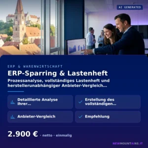 ERP-Sparring & Lastenheft — Prozessanalyse, vollständiges Lastenheft und herstellerunabhängiger Anbieter-Vergleich… von Newmountains.IT aus Landshut