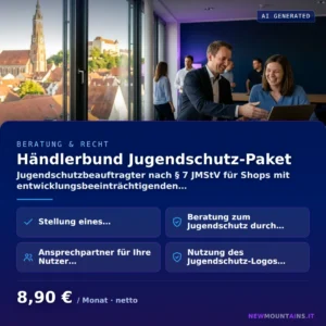 Händlerbund Jugendschutz-Paket — Jugendschutzbeauftragter nach § 7 JMStV für Shops mit entwicklungsbeeinträchtigenden… von Newmountains.IT aus Landshut