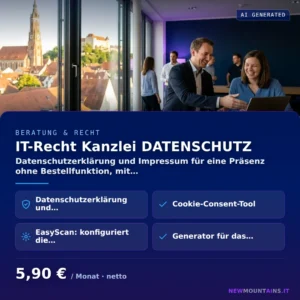 IT-Recht Kanzlei DATENSCHUTZ — Datenschutzerklärung und Impressum für eine Präsenz ohne Bestellfunktion, mit… von Newmountains.IT aus Landshut