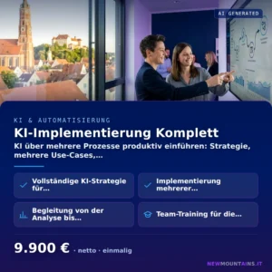 KI-Implementierung Komplett — KI über mehrere Prozesse produktiv einführen: Strategie, mehrere Use-Cases,… von Newmountains.IT aus Landshut