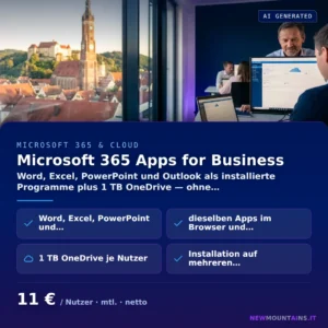 Microsoft 365 Apps for Business — Word, Excel, PowerPoint und Outlook als installierte Programme plus 1 TB OneDrive — ohne… von Newmountains.IT aus Landshut