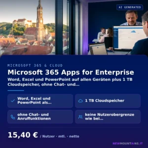 Microsoft 365 Apps for Enterprise — Word, Excel und PowerPoint auf allen Geräten plus 1 TB Cloudspeicher, ohne Chat- und… von Newmountains.IT aus Landshut
