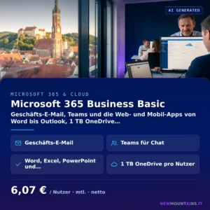 Microsoft 365 Business Basic — Geschäfts-E-Mail, Teams und die Web- und Mobil-Apps von Word bis Outlook, 1 TB OneDrive… von Newmountains.IT aus Landshut