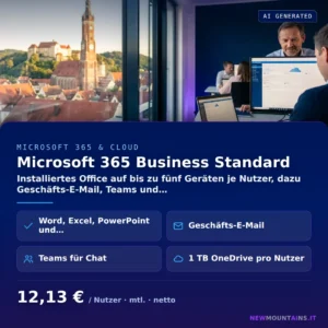 Microsoft 365 Business Standard — Installiertes Office auf bis zu fünf Geräten je Nutzer, dazu Geschäfts-E-Mail, Teams und… von Newmountains.IT aus Landshut
