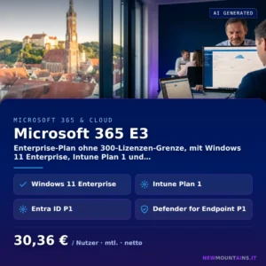 Microsoft 365 E3 — Enterprise-Plan ohne 300-Lizenzen-Grenze, mit Windows 11 Enterprise, Intune Plan 1 und… von Newmountains.IT aus Landshut