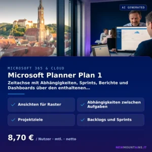Microsoft Planner Plan 1 — Zeitachse mit Abhängigkeiten, Sprints, Berichte und Dashboards über den enthaltenen… von Newmountains.IT aus Landshut