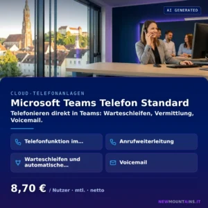 Microsoft Teams Telefon Standard — Telefonieren direkt in Teams: Warteschleifen, Vermittlung, Voicemail. von Newmountains.IT aus Landshut