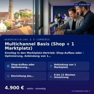 Multichannel Basis (Shop + 1 Marktplatz) — Einstieg in den Marktplatz-Vertrieb: Shop-Aufbau oder -Optimierung, Anbindung von 1… von Newmountains.IT aus Landshut