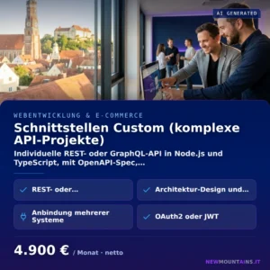 Schnittstellen Custom (komplexe API-Projekte) — Individuelle REST- oder GraphQL-API in Node.js und TypeScript, mit OpenAPI-Spec,… von Newmountains.IT aus Landshut