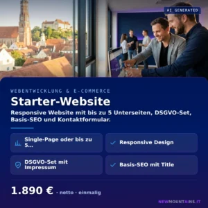 Starter-Website — Responsive Website mit bis zu 5 Unterseiten, DSGVO-Set, Basis-SEO und Kontaktformular. von Newmountains.IT aus Landshut