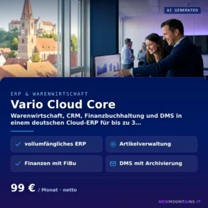 Vario Cloud Core — Warenwirtschaft, CRM, Finanzbuchhaltung und DMS in einem deutschen Cloud-ERP für bis zu 3… von Newmountains.IT aus Landshut