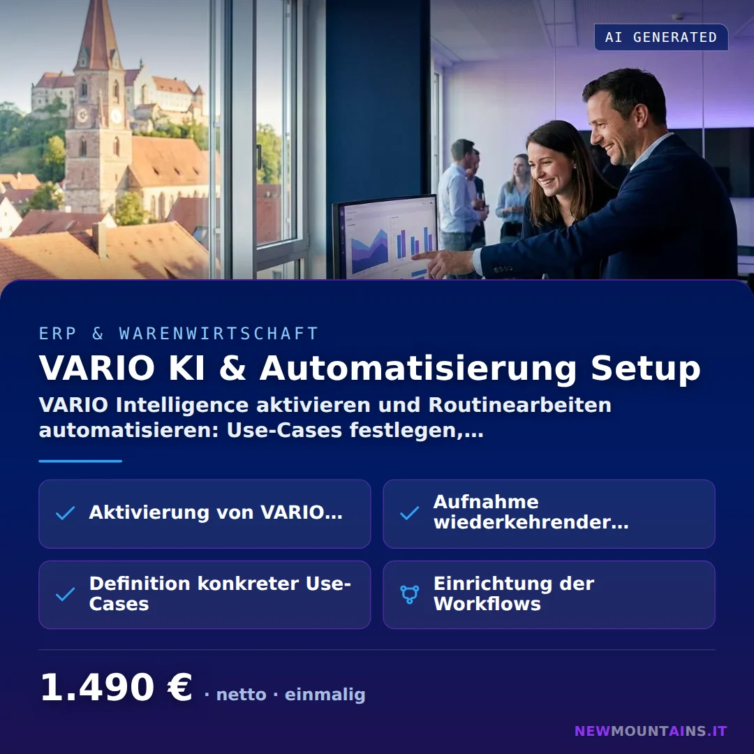 VARIO KI & Automatisierung Setup — VARIO Intelligence aktivieren und Routinearbeiten automatisieren: Use-Cases festlegen,… von Newmountains.IT aus Landshut