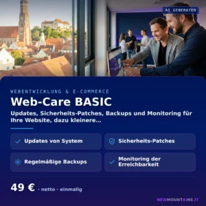 Web-Care BASIC — Updates, Sicherheits-Patches, Backups und Monitoring für Ihre Website, dazu kleinere… von Newmountains.IT aus Landshut