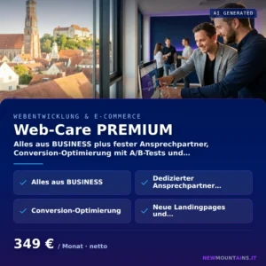 Web-Care PREMIUM — Alles aus BUSINESS plus fester Ansprechpartner, Conversion-Optimierung mit A/B-Tests und… von Newmountains.IT aus Landshut