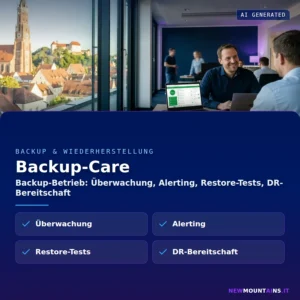 Backup-Care – Backup-Betrieb: Überwachung, Alerting, Restore-Tests, DR-Bereitschaft | Newmountains.IT aus Landshut