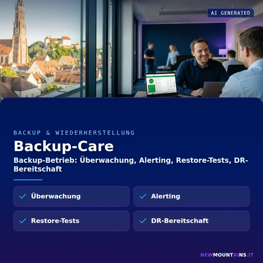 Backup-Care – Backup-Betrieb: Überwachung, Alerting, Restore-Tests, DR-Bereitschaft | Newmountains.IT aus Landshut