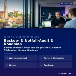 Backup- & Notfall-Audit & Roadmap – Backup-/Notfall-Check: Was ist gesichert, Restore-Stichprobe, Lücken, Roadmap | Newmountains.IT aus Landshut