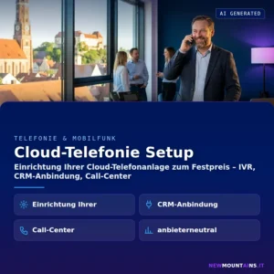 Cloud-Telefonie Setup – Einrichtung Ihrer Cloud-Telefonanlage zum Festpreis – IVR, CRM-Anbindung, Call-Center | Newmountains.IT aus Landshut