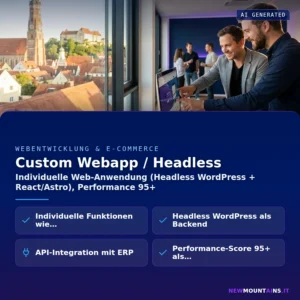 Custom Webapp / Headless – Individuelle Web-Anwendung (Headless WordPress + React/Astro), Performance 95+ | Newmountains.IT aus Landshut