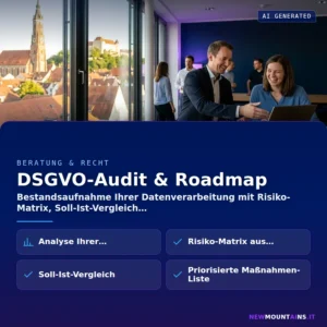 DSGVO-Audit & Roadmap – Bestandsaufnahme Ihrer Datenverarbeitung mit Risiko-Matrix, Soll-Ist-Vergleich | Newmountains.IT aus Landshut