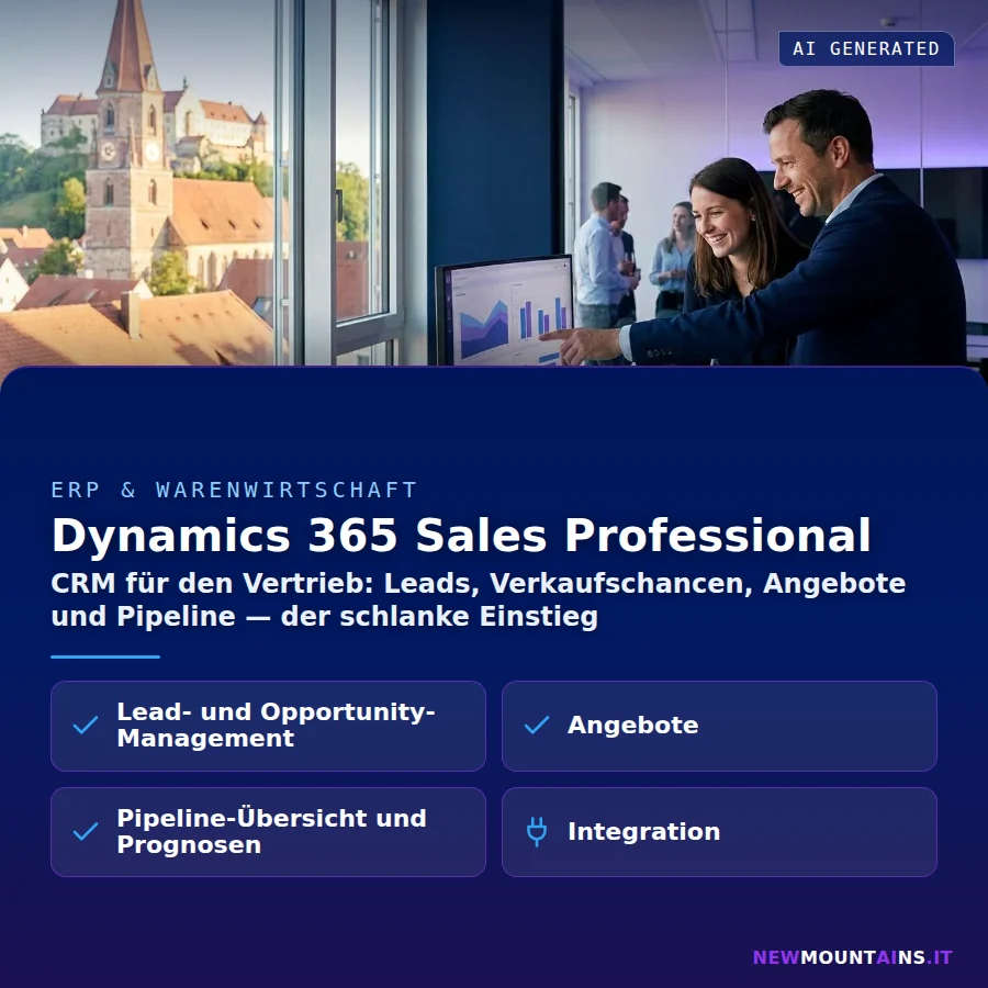Dynamics 365 Sales Professional – CRM für den Vertrieb: Leads, Verkaufschancen, Angebote und Pipeline — der schlanke Einstieg | Newmountains.IT aus Landshut