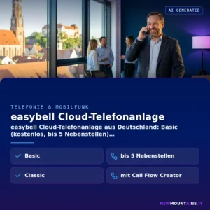 easybell Cloud-Telefonanlage – easybell Cloud-Telefonanlage aus Deutschland: Basic (kostenlos, bis 5 Nebenstellen) | Newmountains.IT aus Landshut