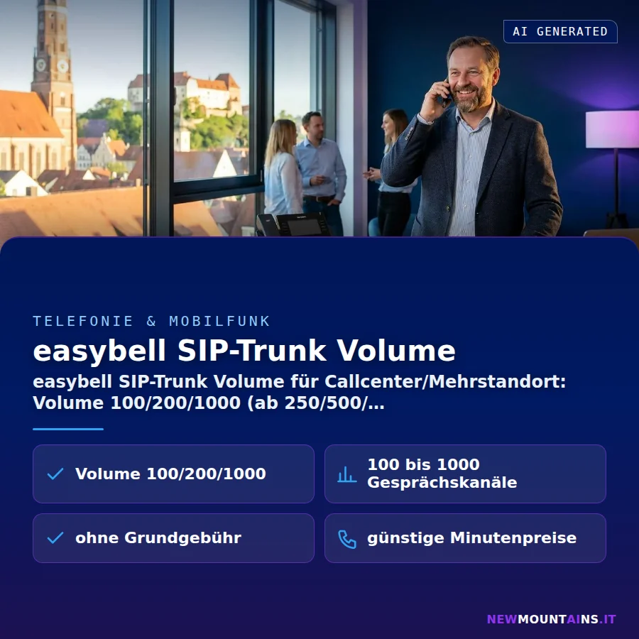 easybell SIP-Trunk Volume – easybell SIP-Trunk Volume für Callcenter/Mehrstandort: Volume 100/200/1000 (ab 250/500/ | Newmountains.IT aus Landshut
