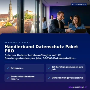 Händlerbund Datenschutz Paket PRO – Externer Datenschutzbeauftragter mit 12 Beratungsstunden pro Jahr, DSGVO-Dokumentation | Newmountains.IT aus Landshut