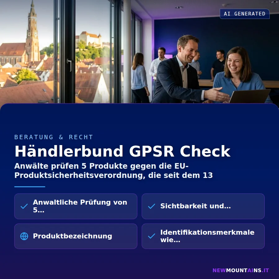 Händlerbund GPSR Check – Anwälte prüfen 5 Produkte gegen die EU-Produktsicherheitsverordnung, die seit dem 13 | Newmountains.IT aus Landshut