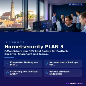 Hornetsecurity PLAN 3 – E-Mail-Schutz plus 365 Total Backup für Postfach, OneDrive, SharePoint und Teams | Newmountains.IT aus Landshut