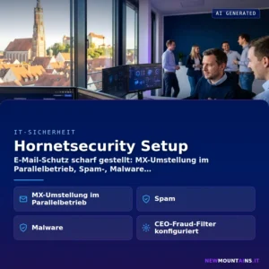 Hornetsecurity Setup – E-Mail-Schutz scharf gestellt: MX-Umstellung im Parallelbetrieb, Spam-, Malware | Newmountains.IT aus Landshut