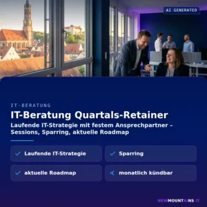 IT-Beratung Quartals-Retainer – Laufende IT-Strategie mit festem Ansprechpartner – Sessions, Sparring, aktuelle Roadmap | Newmountains.IT aus Landshut