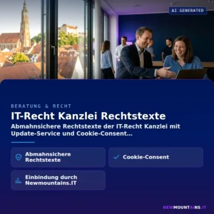 IT-Recht Kanzlei Rechtstexte – Abmahnsichere Rechtstexte der IT-Recht Kanzlei mit Update-Service und Cookie-Consent | Newmountains.IT aus Landshut