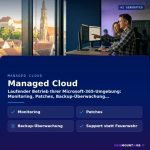 Managed Cloud – Laufender Betrieb Ihrer Microsoft-365-Umgebung: Monitoring, Patches, Backup-Überwachung | Newmountains.IT aus Landshut