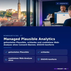 Managed Plausible Analytics – gehostetes Plausible, schlanke und cookielose Web-Analyse ohne Consent-Banner, DSGVO-konform | Newmountains.IT aus Landshut