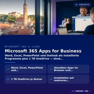 Microsoft 365 Apps for Business – Word, Excel, PowerPoint und Outlook als installierte Programme plus 1 TB OneDrive — ohne | Newmountains.IT aus Landshut