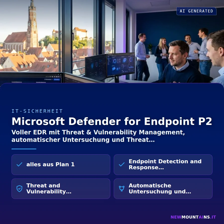 Microsoft Defender for Endpoint P2 – Voller EDR mit Threat & Vulnerability Management, automatischer Untersuchung und Threat | Newmountains.IT aus Landshut