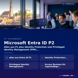 Microsoft Entra ID P2 – Alles aus P1 plus Identity Protection und Privileged Identity Management (PIM) | Newmountains.IT aus Landshut