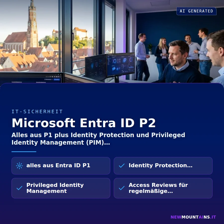 Microsoft Entra ID P2 – Alles aus P1 plus Identity Protection und Privileged Identity Management (PIM) | Newmountains.IT aus Landshut