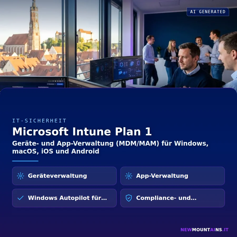 Microsoft Intune Plan 1 – Geräte- und App-Verwaltung (MDM/MAM) für Windows, macOS, iOS und Android | Newmountains.IT aus Landshut