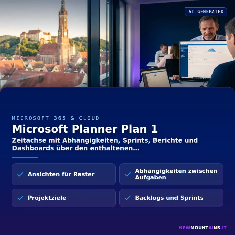 Microsoft Planner Plan 1 – Zeitachse mit Abhängigkeiten, Sprints, Berichte und Dashboards über den enthaltenen | Newmountains.IT aus Landshut