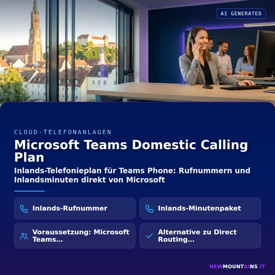 Microsoft Teams Domestic Calling Plan – Inlands-Telefonieplan für Teams Phone: Rufnummern und Inlandsminuten direkt von Microsoft | Newmountains.IT aus Landshut