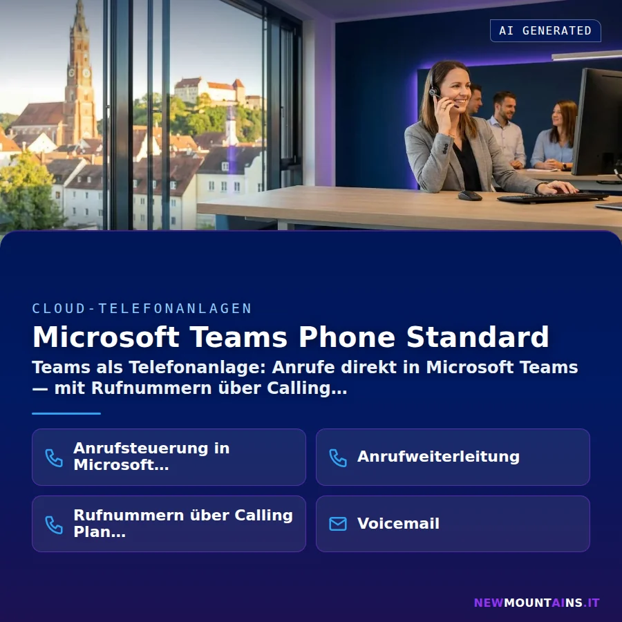 Microsoft Teams Phone Standard – Teams als Telefonanlage: Anrufe direkt in Microsoft Teams — mit Rufnummern über Calling | Newmountains.IT aus Landshut