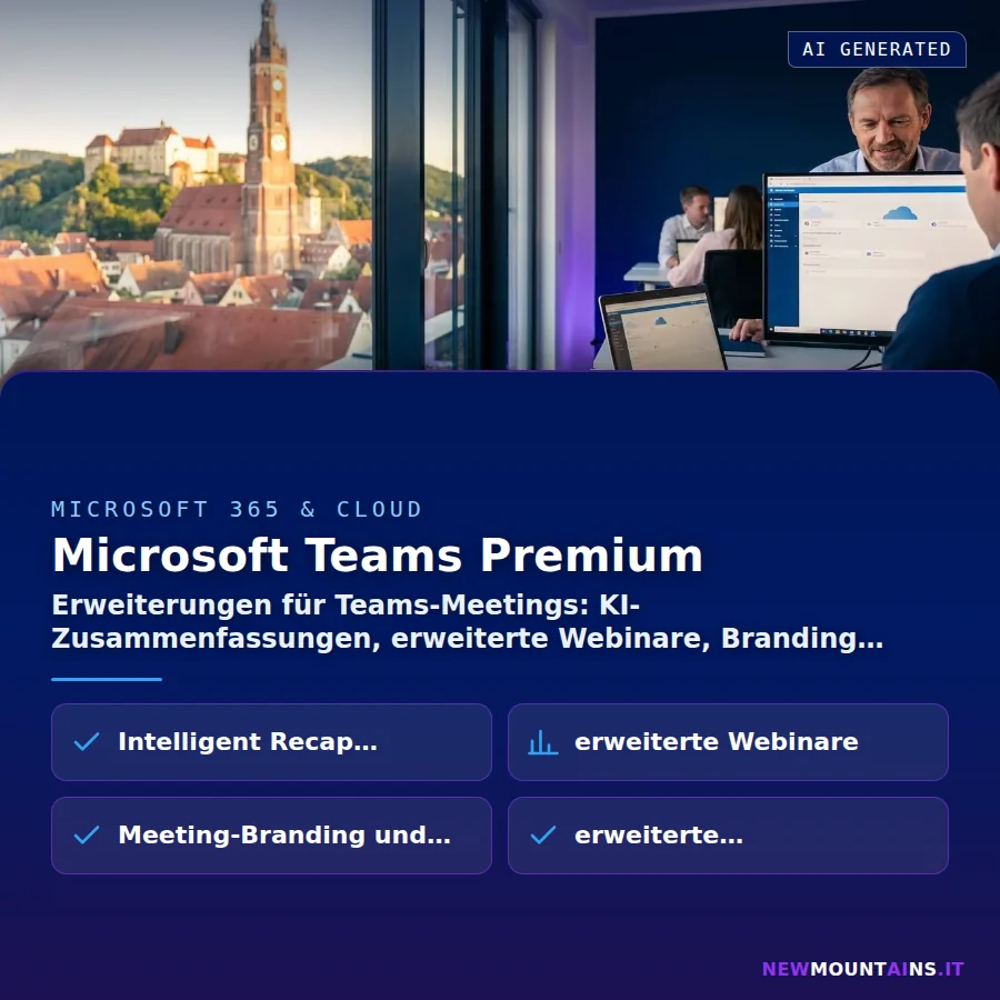 Microsoft Teams Premium – Erweiterungen für Teams-Meetings: KI-Zusammenfassungen, erweiterte Webinare, Branding | Newmountains.IT aus Landshut