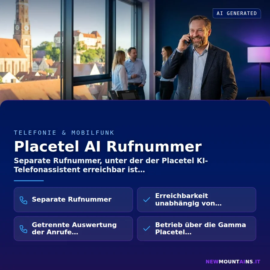 Placetel AI Rufnummer – Separate Rufnummer, unter der der Placetel KI-Telefonassistent erreichbar ist | Newmountains.IT aus Landshut