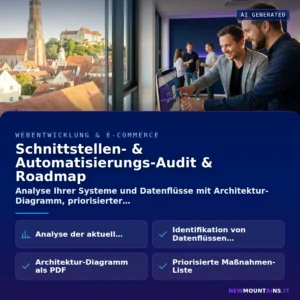 Schnittstellen- & Automatisierungs-Audit & Roadmap – Analyse Ihrer Systeme und Datenflüsse mit Architektur-Diagramm, priorisierter | Newmountains.IT aus Landshut
