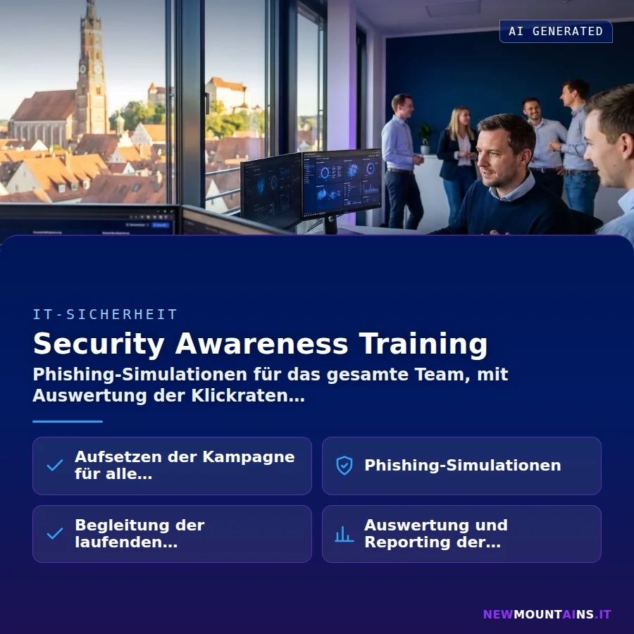 Security Awareness Training – Phishing-Simulationen für das gesamte Team, mit Auswertung der Klickraten | Newmountains.IT aus Landshut